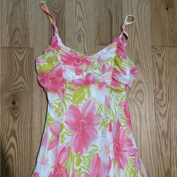 Vintage Ankee Usa Long Floral Asymmetrical Dress - Picture 2 of 7